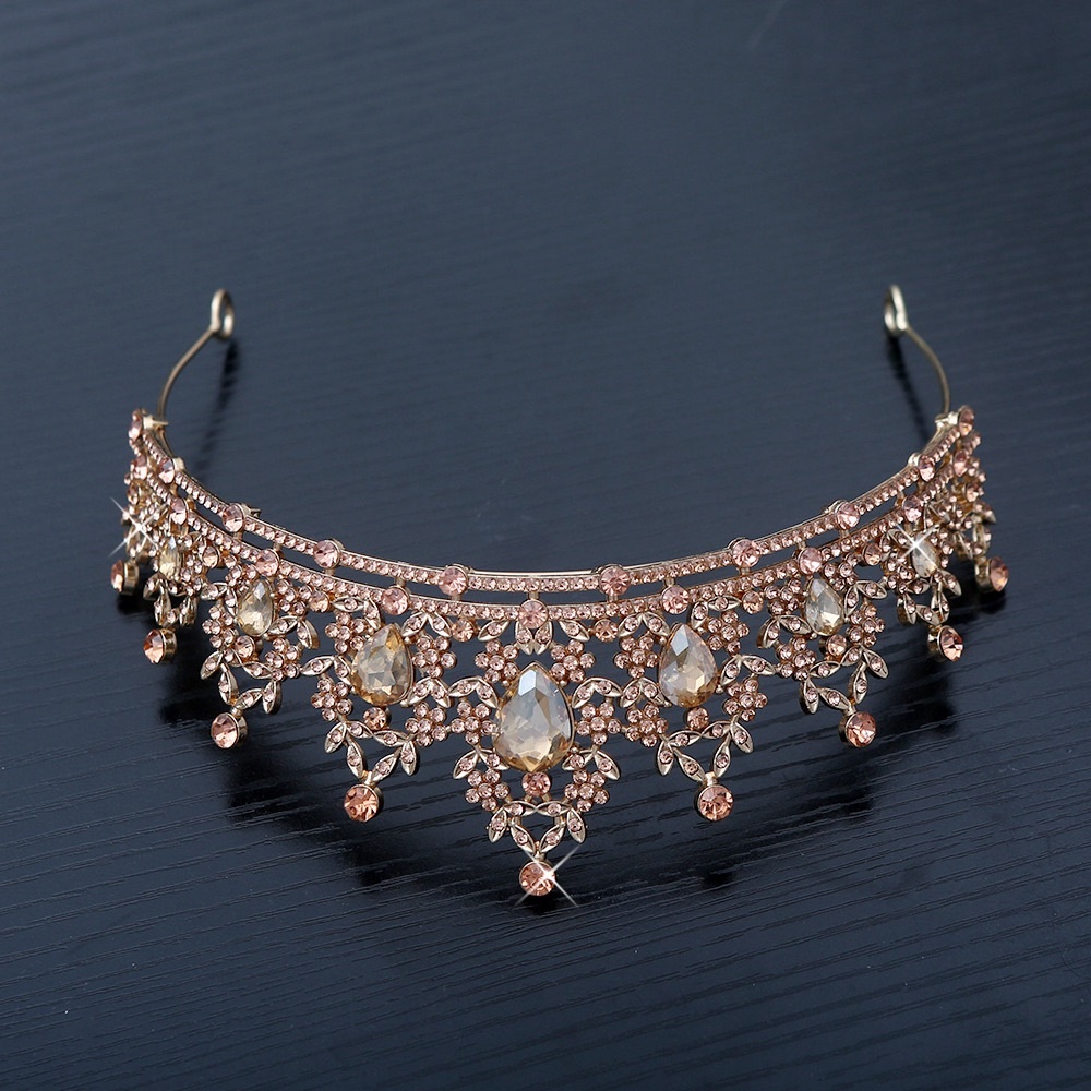 Elegant Gold Crystal Tiara